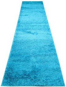 Turkusowy chodnik typu shaggy na metry N6-K20