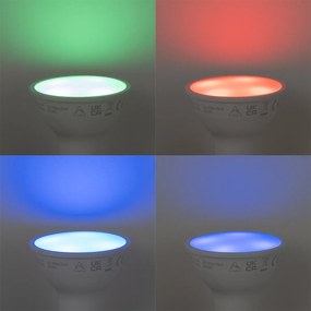 Inteligentna żarówka LED GU10 50mm, ściemniana, opalowa RGBW, 4,7W, 400lm, 2700-6500K