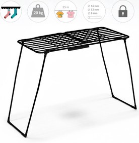 Teleskopowa suszarka na pranie z rozkładanymi ramionami, 200-260 cm, SVARTO