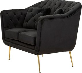 Czarna aksamitna sofa 130 cm Budapest – Mauro Ferretti