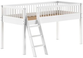 Białe podwyższone łóżko dziecięce z litego drewna bukowego 90x200 cm Forrest – Vipack