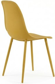 Krzesło do kuchni OSAKA plastikowe, musztardowe