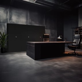 Szafa biurowa na akta wysoka Jan H 90x40x195 cm czarna