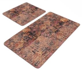 Brązowe aksamitne dywaniki łazienkowe zestaw 2 szt. 60x100 cm – Mila Home