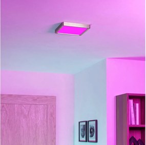 Eglo 901383-LED RGBW ściemnialna przydymiona oprawa sufitowa FUEVA-Z LED/10,5W/230V 22x22cm IP44 chrom