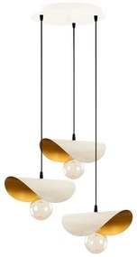 Lampa wisząca w biało-złotym kolorze z metalowym kloszem Sivani – Opviq lights