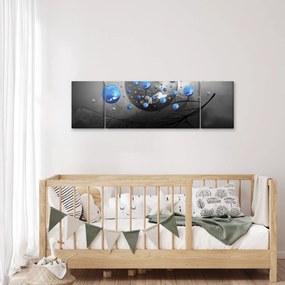 Obraz niebieskich abstrakcyjnych kul (170x50 cm)