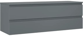 Mexen Orio szafka łazienkowa podumywalkowa 140 cm z blatem, 2 szuflady, grafit mat - 91A10-14047-2-BFFC66