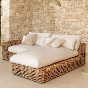 Sofa Modułowy Z Prawym Szezlongiem Ogrodowy 2-częściowy Z Rattanu Milu Style Miel - Sklum