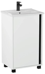 Zestaw Szafka z umywalką FOX 49 cm biała/czarna KROFAM