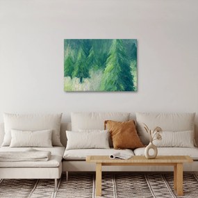 Obraz - Malowane drzewa iglaste (70x50 cm)