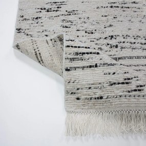 Szaro-kremowy wełniany dywan tkany ręcznie 140x200 cm Ellsa – Flair Rugs