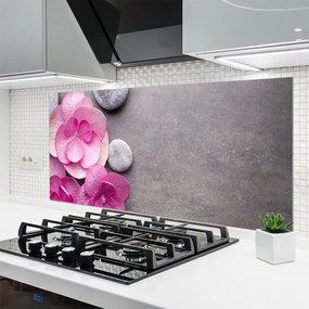 Szkło do Kuchni na Ścianę Aromatyczne Różowe Płatki