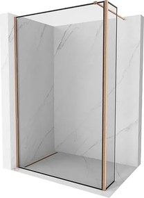 Mexen Kioto ścianka prysznicowa Walk-in 150 x 40 cm, czarna ramka, miedź szczotkowana - 800-150-212-65-70-040