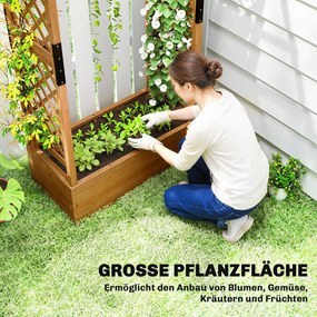 Outsunny Podwyższone grządko z kratownicą i daszkiem, do kwiatów, owoców, warzyw, ziół, 110 x 44 x 181 cm, drewno, pomarańczowy | Aosom PL