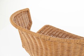 K407 krzesło naturalny, czarny, rattan syntetyczny, boho, skandynawski