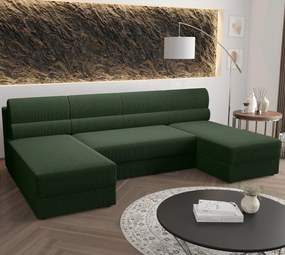 Zielony narożnik rozkładany z pojemnikiem - Torvesso