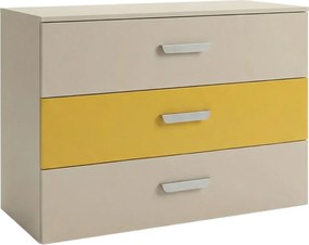 Młodzieżowa komoda z 3 szufladami kaszmir + żółty S9-T86