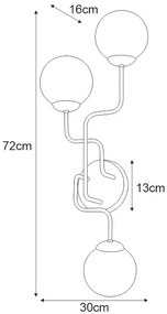 Czarny kinkiet z trzema kloszami - S854 Novis 3X