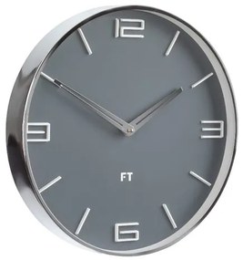 Future Time FT3010GY Flat Grey Designerski zegar ścienny, śr. 30 cm