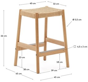 Hokery z litego drewna dębowego zestaw 2 szt. (wysokość siedziska 66 cm) Yalia – Kave Home