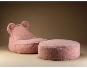 Różowy dziecięcy worek do siedzenia z materiału bouclé Bear – Wigiwama