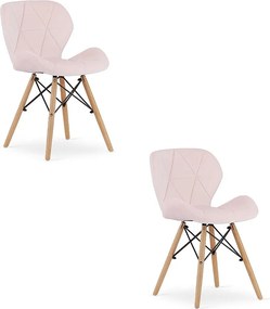 Krzesło Valora WAKO Velvet w nowoczesnym stylu, różowe, do salonu x2