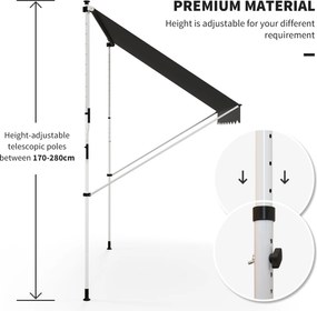 Outsunny markiza markiza zaciskowa osłona przeciwsłoneczna