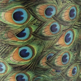 Abażur welurowy z wzorem pawia 40/40/40 ze złotym wnętrzem