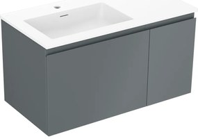 Mexen Orio szafka łazienkowa 90 cm z umywalką Otis lewą, 1S, 1D, grafit mat/biała mat - 91A13-09047-3-BBFF66-W18L01