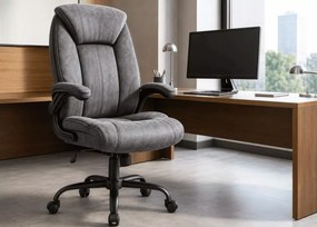Ergonomiczny fotel biurowy Ralikin szary z mechanizmem TILT i regulacją podparcia