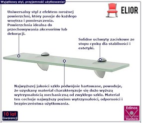 Mleczna wąska półka szklana 40x10 - Imker