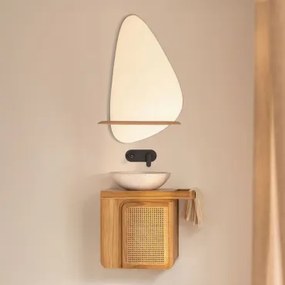 Zestaw Wiszących Mebli Łazienkowych Z Drewna Tekowego Georgy Drewno Tekowe & Cement - Sklum