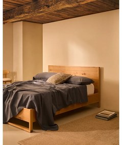 Łóżko jednoosobowe z litego drewna dębowego ze stelażem 90x190 cm Alguema – Kave Home