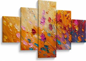 Obraz - Malowanie kolorowych kwiatów (125x70 cm)