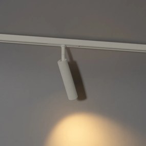 Nowoczesny biały reflektor do systemu szynowego jednofazowego - Slimline Uzzy