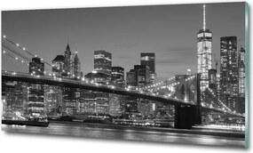 Foto obraz szkło hartowane Manhattan nocą