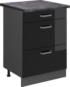 Szafka dolna do kuchni czarny wysoki połysk 60x60x81.6 r-line