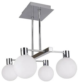 Czteroramienna lampa wisząca chrom z okrągłymi kloszami - 3X V115 G1-R80