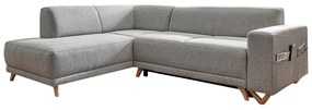 Jasnoszary rozkładany/ze schowkiem narożnik (lewostronny/w kształcie litery L) Classy Sophie – Miuform