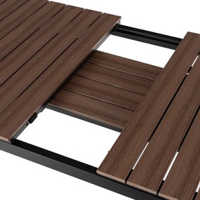 Rozkładany stół ogrodowy, kompozytowy Castello 140-180 cm, blat orzech, podstawa czarna