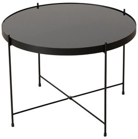 Metalowy stolik ze szklanym blatem, SHERIN, 40 cm