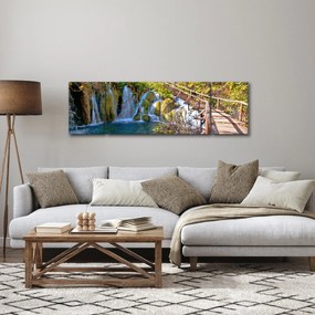Obraz - Wejście na wodospady (170x50 cm)