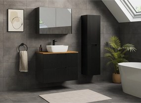 VENA Szafka łazienkowa ryflowana pod umywalkę 46 x 80 x 57 czarna