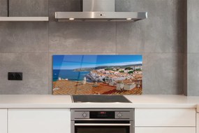 Panel szklany do Kuchni Miasto Pomiędzy Morzem a Górami