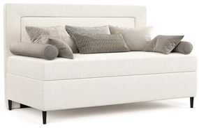 Kremowe tapicerowane łóżko jednoosobowe 100x200 cm Alba – Maison de Rêve