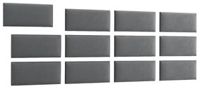 Zestaw 12 paneli tapicerowanych QUADRATTA 240x90 szary ELTAP