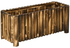 Outsunny drewniana donica ogrodowa 100x40x40cm naturalne drewno podwyższone łóżko do uprawy roślin | Aosom PL