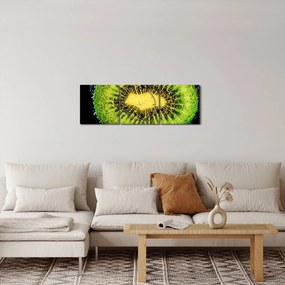 Obraz - szczegół kiwi w wodzie (z zegarem) (90x30 cm)