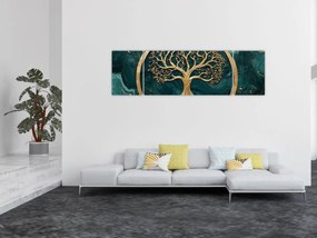 Obraz – Złote drzewo życia w marmurze (170x50 cm)